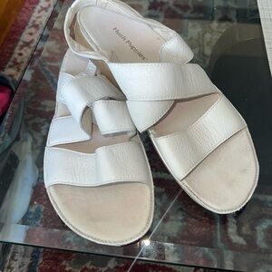 Hush puppies, white leather , sandals are pre loved, see photos